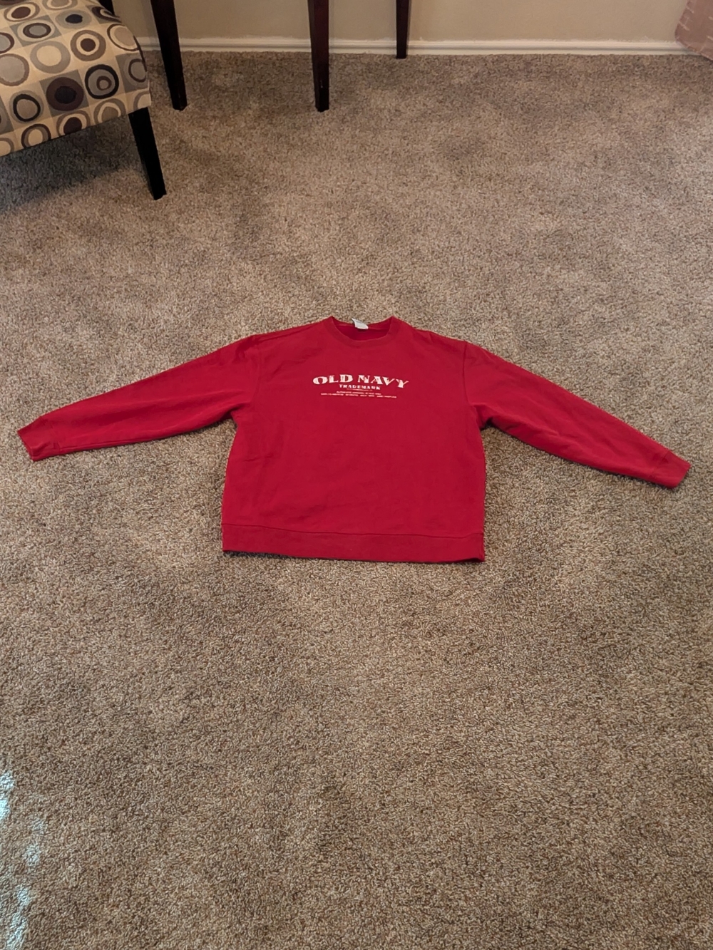 Vintage Old Navy Trademark Sweatshirt Mens Large Red Crewneck Pullover Y2K 90s